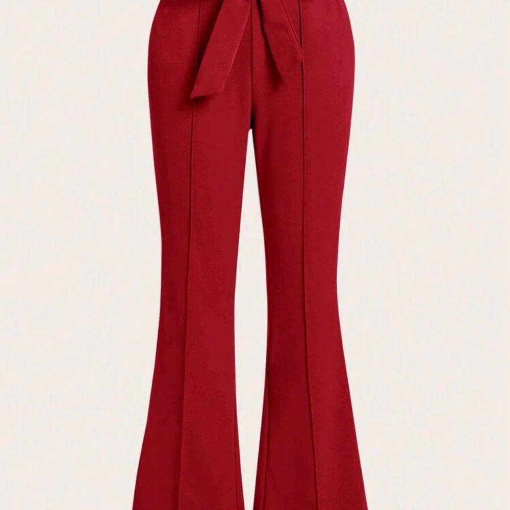 Chic Red Flared Pants